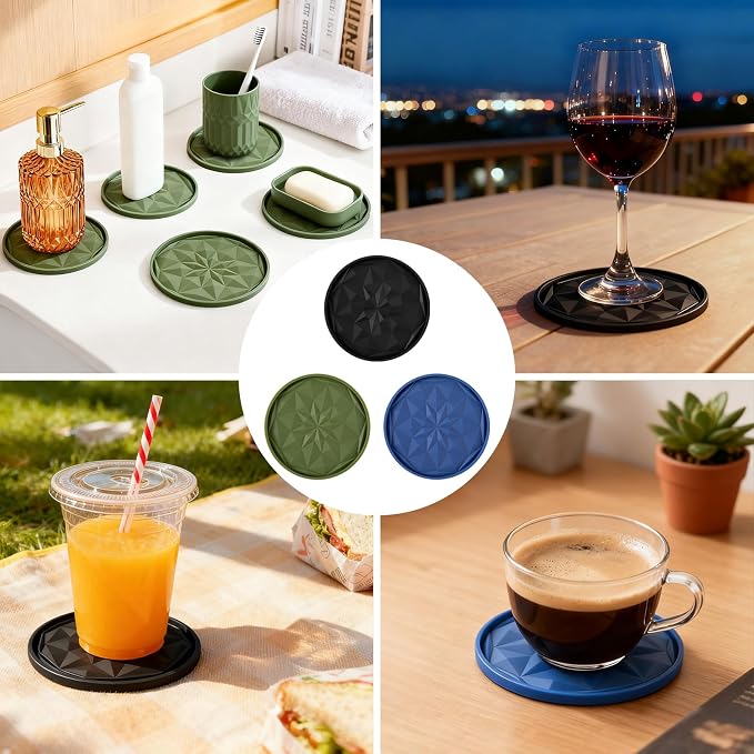 OIAHOMY 8 Pcs Coasters with Holder - Image 6