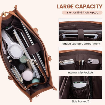 LOVEVOOK Laptop Bag for Women 15.6 lnch, Waterproof Laptops Tote Bags for Womens - Image 3