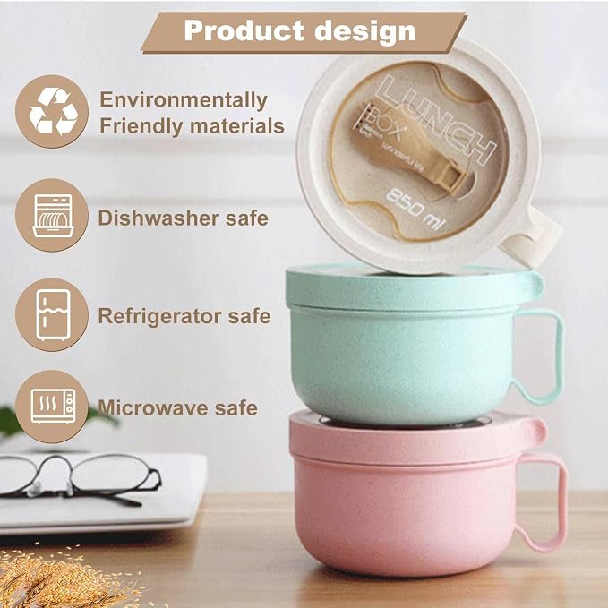 Rarapop 2 Pack Microwave Soup Bowl Containers - Image 2