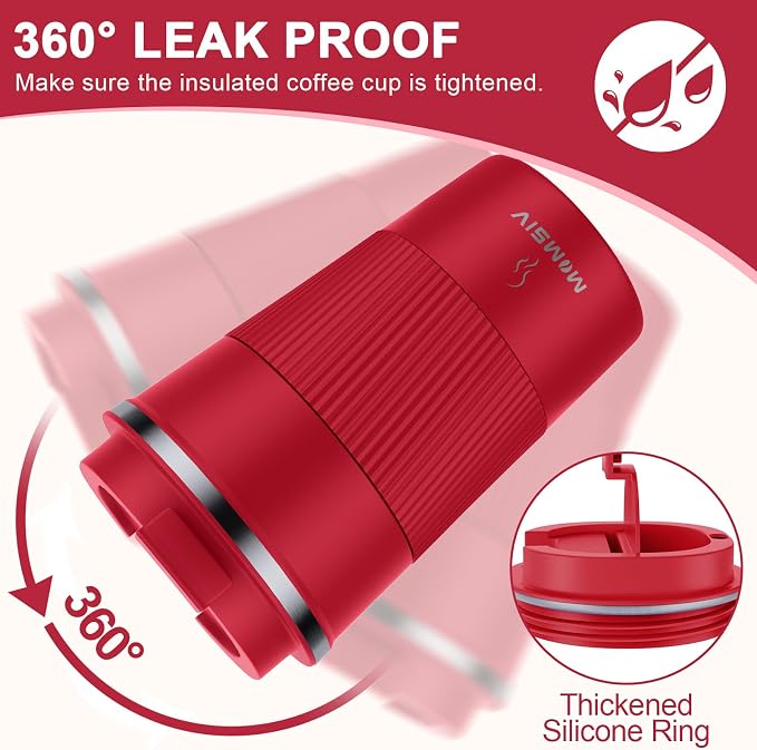 MOMSIV 12oz Travel Coffee Mug, Insulated Coffee Cup - Image 5