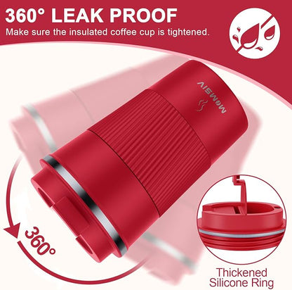 MOMSIV 12oz Travel Coffee Mug, Insulated Coffee Cup - Image 5