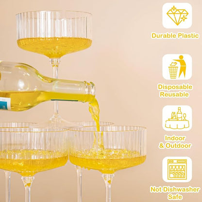 LIYH 20 Pcs 10oz Plastic Martini Glasses - Image 5
