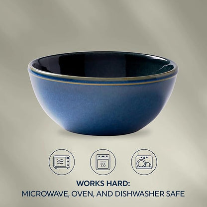 Corelle Stoneware 4-Pc Bowl Set, Handcrafted Artisanal Double Bead Bowls - Image 4