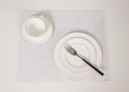 Mintrico placemat for Dining Table Set of 2 Silicone Heat Resistant Non Slip (Fans)