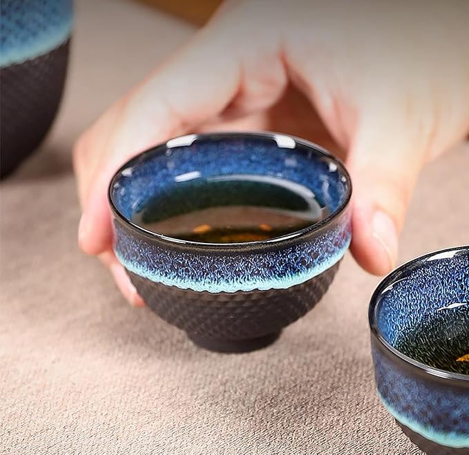 Chinese Ceramic Kung Fu Tea Set of 6, Japanese Tea Cup, Sake Cup, Ceramic Tea - Image 4