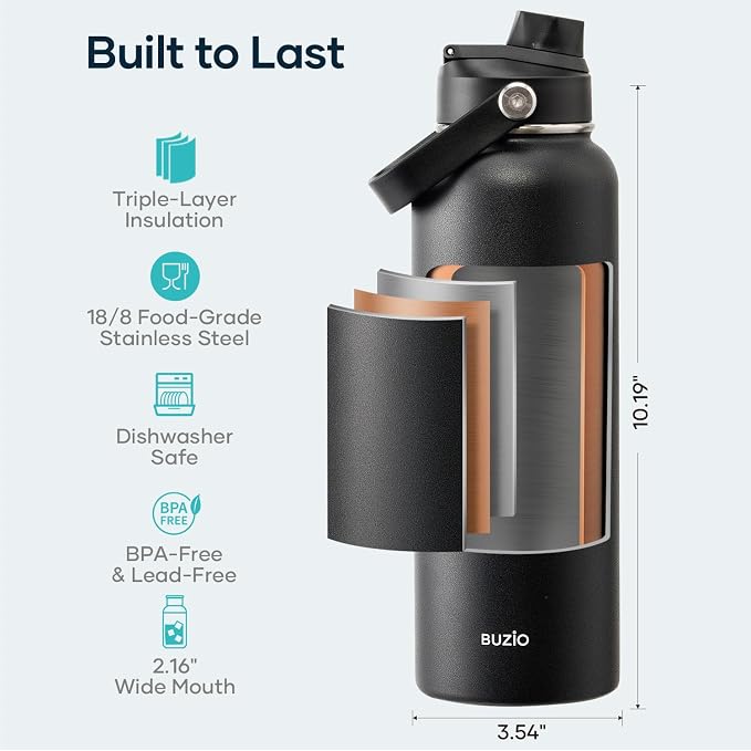 BUZIO Triple Wall Vacuum Water Bottle - Image 5