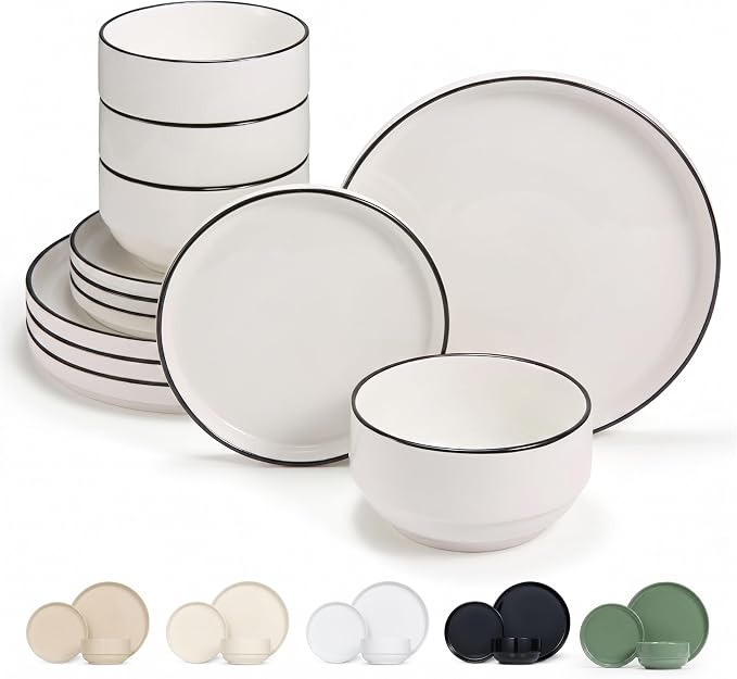 Ceramic Dinnerware Set, 12-Piece Service by VaseVessel