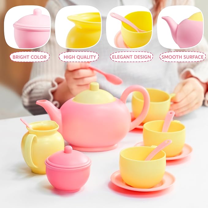 JOYIN 18PCS Pretend Tea Party Set, Mini Kitchen - Image 4