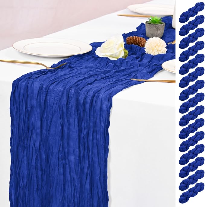 15 Pack Royal Blue Table Runners 17 x 108inch Cheesecloth Table Runner Boho by Lumaycens