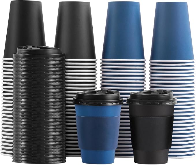 SIUQ 100 Pack 12 oz Coffee Cups by SIUQ
