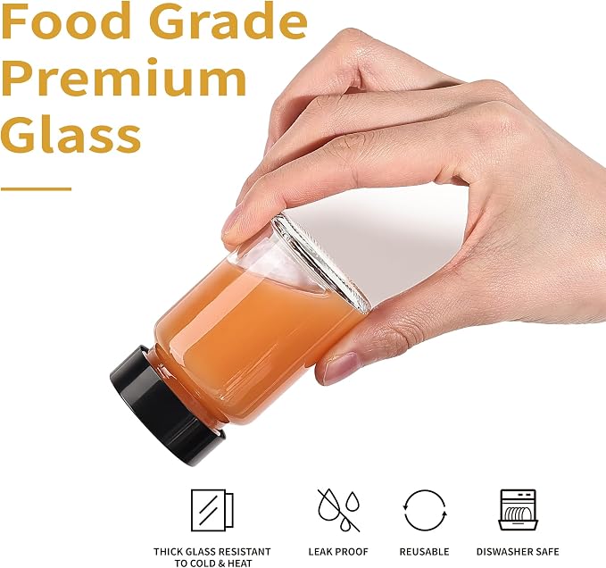 Glxgow 16 Pack 2 oz Glass Shot Bottles - Image 3