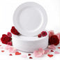 I00000 50 Pcs White Plastic Dessert Plates, 7.5 inch Disposable Salad Plates, Premium Appetizer Plates for Party, White Plastic Plates for Wedding