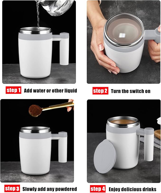 Self Stirring Mug, Rechargeable Auto Magnetic Coffee Mug - Image 7
