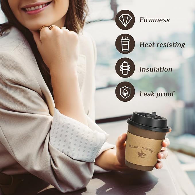 LITOPAK 100 Pack 10 oz Coffee Cups - Image 6