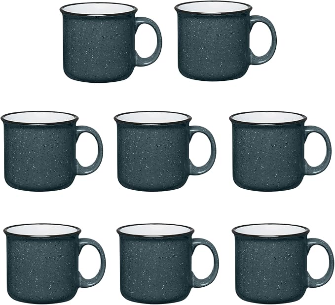 Set of 8 Ceramic Campfire Mugs – 15 Oz, Camping – Customizable by GiftsbyDesign