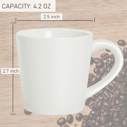 4.2oz Espresso Cups Set of 2, Ceramic Coffee Mugs Demitasse Cups, Small - Image 3