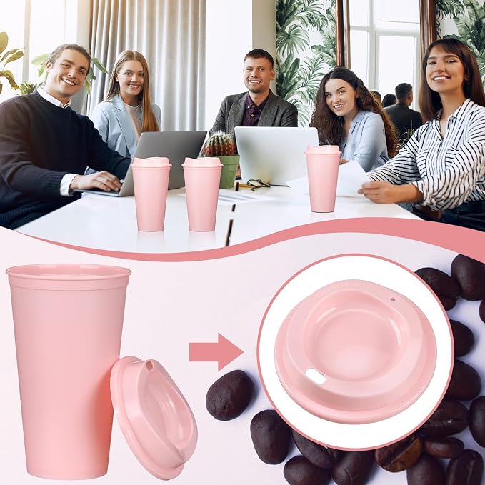 Domensi 15 Pack Reusable Plastic Coffee Cups - Image 5