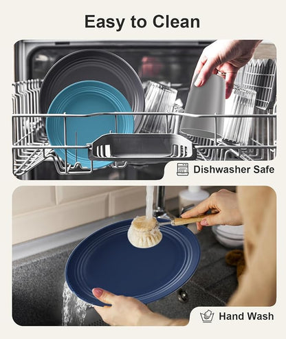 Quatish 16 Pcs Unbreakable Plates and Bowls, Plastic Dinnerware Sets - Image 5