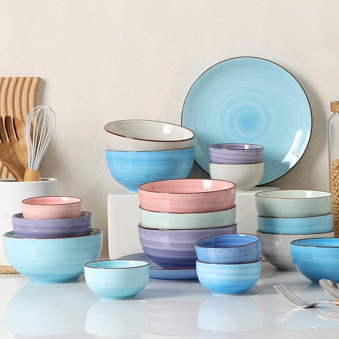 Selamica Ceramic 24 Oz Cereal Bowls Set, Deep Soup Bowls, 5.9 Inch Porcelain - Image 7
