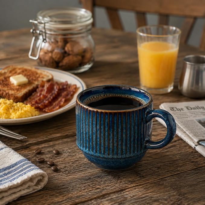 Large Ceramic Coffee Mug Set of 4 - Image 8