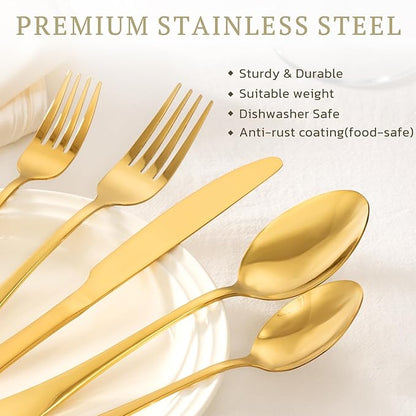 Astercook Silverware Set 48-Piece Gold Flatware Set - Image 4