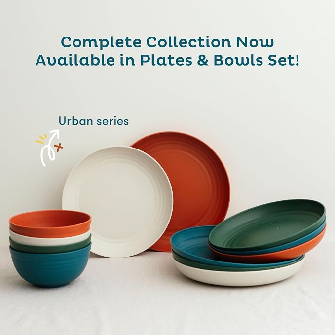 8-Pack Reusable Wheat Straw Plates Set - Image 8