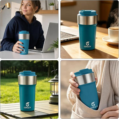 17oz Insulated Travel Coffee Mug, Stainless Steel Cup - Image 6