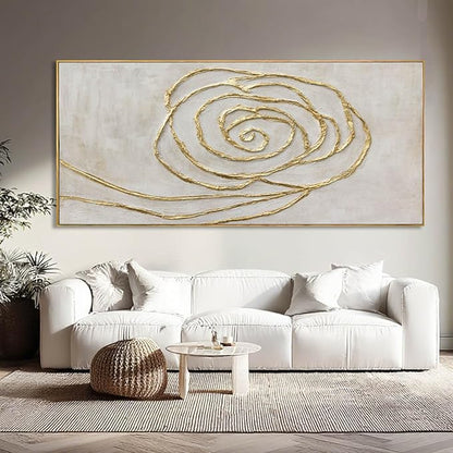 XIANSHOU Minimalist Wall Art Gold Line Wall Decor Vintage Poster 32"x70" Decorative Pictures for Dining Room Area Artwork for Office