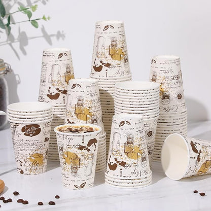 SIUQ 240 Pack 12 oz Disposable Paper Coffee Cups Retro Leak-Proof Sturdy | - Image 7
