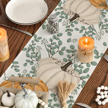 Artoid Mode 210 GSM Fall Table Runner 13x90 Inch Home Party Decor | Orange - Image 7
