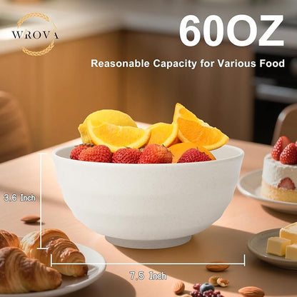 60oz Wheat Straw Bowls Set of 6 - Image 2