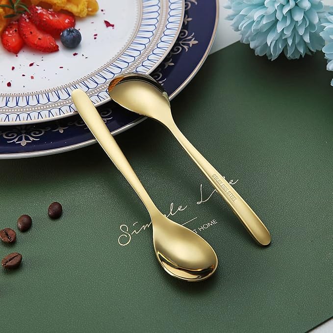 Gold Demitasse Espresso Spoons, 5.5'' Mini Coffee Spoons, Stainless Steel - Image 5