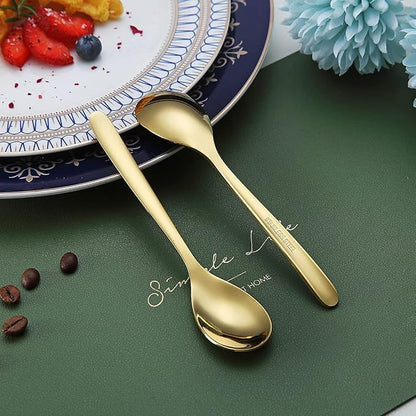 Gold Demitasse Espresso Spoons, 5.5'' Mini Coffee Spoons, Stainless Steel - Image 5
