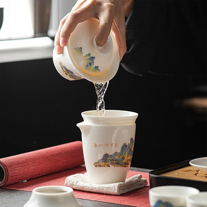 LURRIER Gongfu tea sets, Portable Ceramic TeaSet, Asian Tea sets - Image 4
