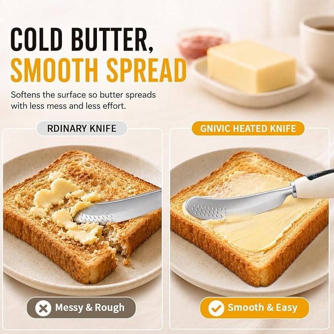 Heated Butter Knife with Digital Display 2026 Upgrade, Food-Grade Stainless - Image 3
