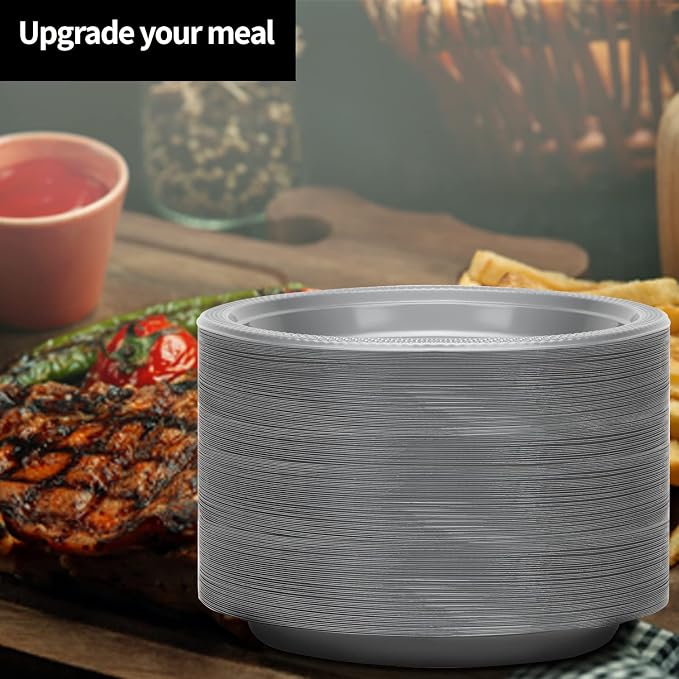Hanna K. Signature Silver Solid Color Premium Heavy Weight Plastic Appetizer - Image 3
