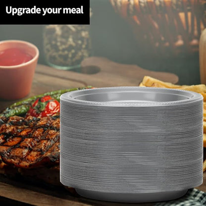 Hanna K. Signature Silver Solid Color Premium Heavy Weight Plastic Appetizer - Image 3