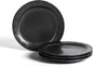 Stone Lain Oasis 4-Piece Salad Plate Set Stoneware, Black