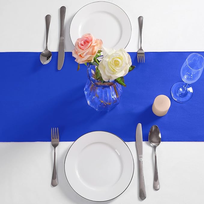 Manyshofu Royal Blue Satin Table Runner 12x108 - Image 3