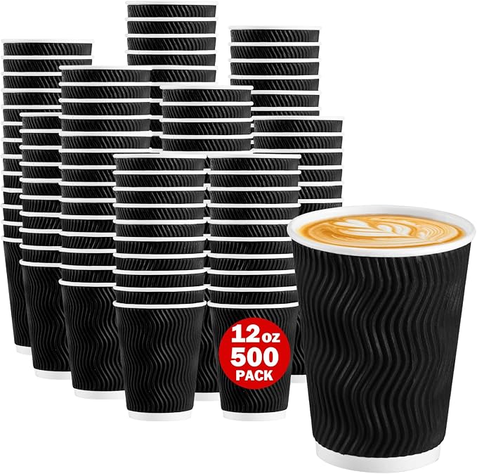 Lamosi 500 Pack Coffee Cups 12 oz, Disposable Paper Coffee Cups No Lids | by BuyNow