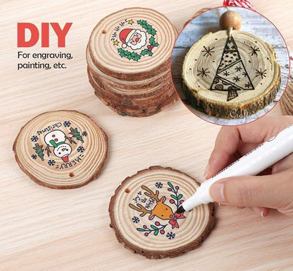 50Pcs Wood Slices for Crafts, 2.4"-2.8" Unfinished Wood Circles for Crafts - Image 6