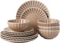 Gibson Elite Peach Orchard 12-Piece New Bone China Dinnerware Set Service by GibsonHomewares