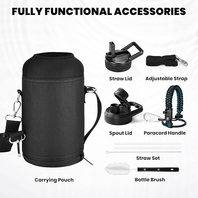 RAYMYLO Insulated Water Bottle 64 oz, Triple Wall Vacuum Stainless Steel | - Image 8