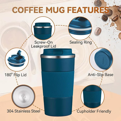 12OZ Travel Coffee Mug Insulated Coffee Cup - Image 5