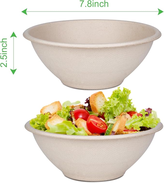 Large Paper Bowls, 40oz Compostable Bowls, 120 Pack Heavy Duty Disposable Bowls - Image 5