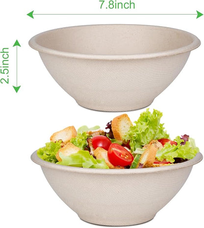 Large Paper Bowls, 40oz Compostable Bowls, 120 Pack Heavy Duty Disposable Bowls - Image 5