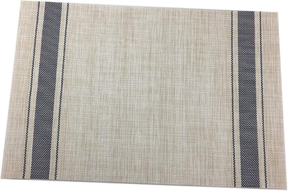 Gugrida Luxury Blue Placemats Set of 6 Crossweave Woven Vinyl Placemat for Dining Table Kitchen Table Mats