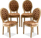SoarFlash French Dining Chairs Set of 4, Vantage Dining Chair with Round Back, Farmhouse Country PU Leather Dining Chair for Kitchen,Bedroom,Orange
