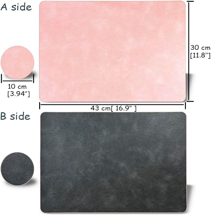 Placemats and Coaster Sets, Faux Leather Effect Place Mats - Image 5