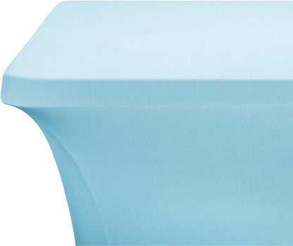 LZY Spandex Fitted Stretch Table Cover for 6 ft or 4ft or 8ft Folding Table, Rectangular Cocktail Tablecloth, Perfect for Party or Banquet